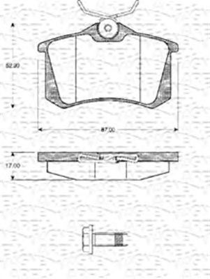 MAGNETI MARELLI 363702161022 -  Комплект тормозных колодок, дисковый тормоз